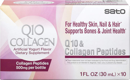 sato-q10-collagen-peptides-for-healthy-skin-hair-nails---supports-bone-joint-health---500mg-per-bottle---10-pack---made-in-japan---10-fl-ounce-1