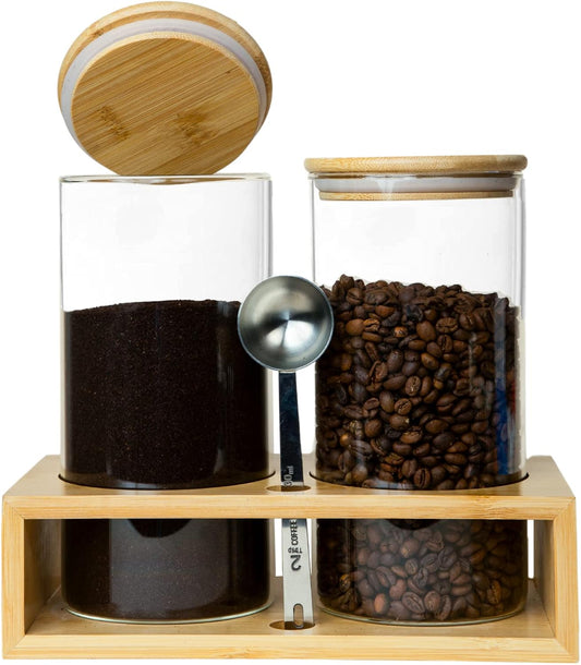 glass-coffee-container-set-with-shelf---organize-your-coffee-bar-with-jars-spoons-and-airtight-canisters-for-beans-grounds-and-nuts---2x-49oz-storage-options-1