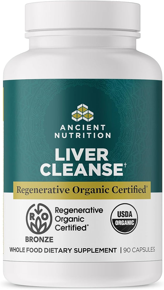 Organic Liver Cleanse Supplement with Milk Thistle, Burdock Root & Reishi - 90 Count, Gluten Free - Ancient Nutrition Liver Support Formula - Espot.com.au