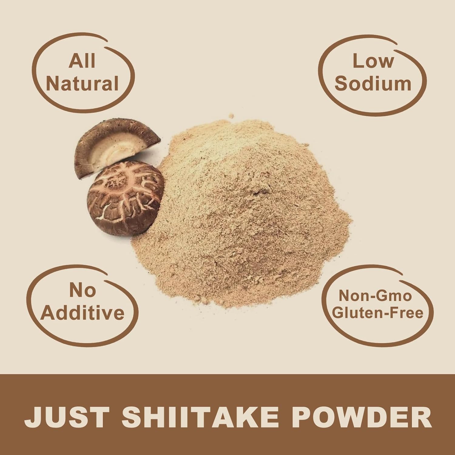 Shiitake Mushroom Powder 8 Oz - Gluten-Free, Non-GMO, No Additives - Ideal for Sauce, Soup, Mushroom Coffee - 227g - Espot.com.au