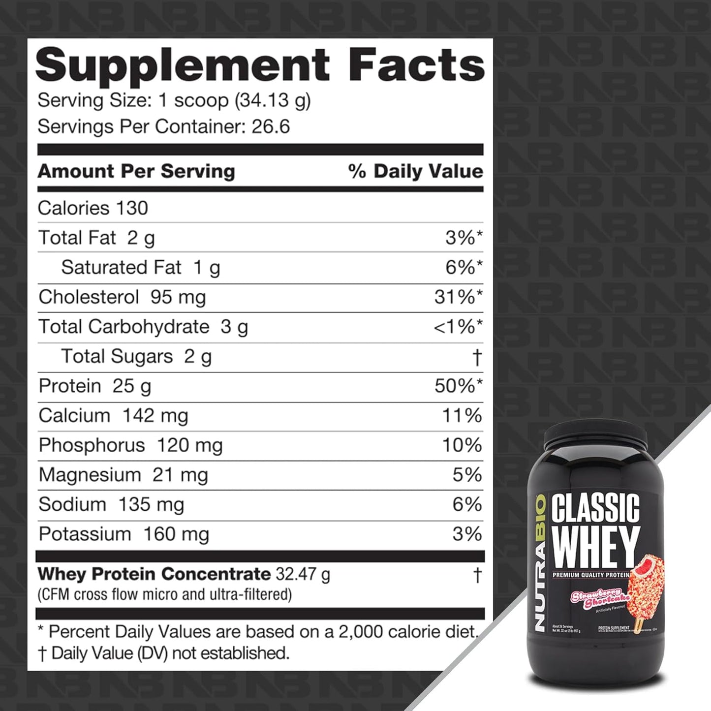 nutrabio-classic-whey-protein-powder-supplement---strawberry-shortcake-flavor---2-pounds---25g-protein-per-serving---no-fillers-or-artificial-colors-5