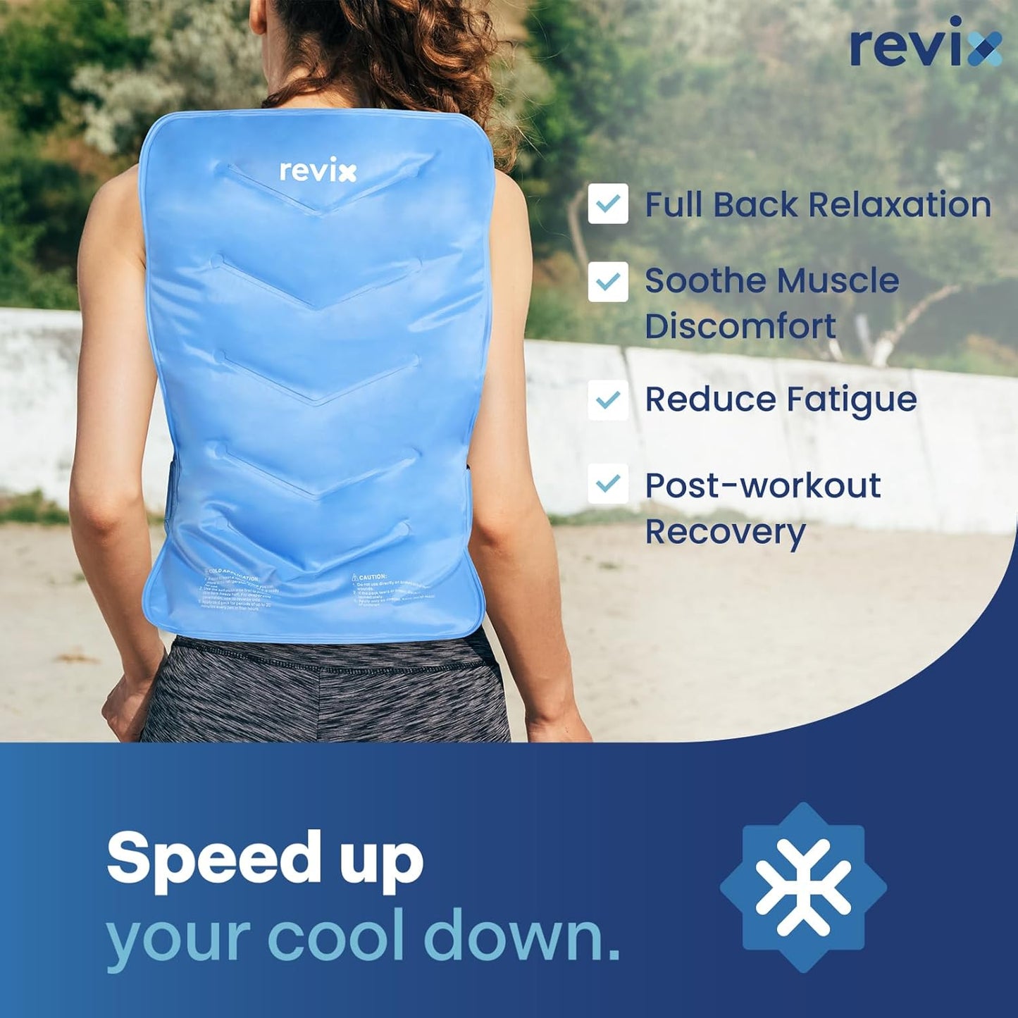 Large Gel Ice Wrap for Back Pain Relief - REVIX Full Back Ice Pack for Flexibility and Mobility with Cold Compression Therapy - Reusable XXL Size - Espot.com.au