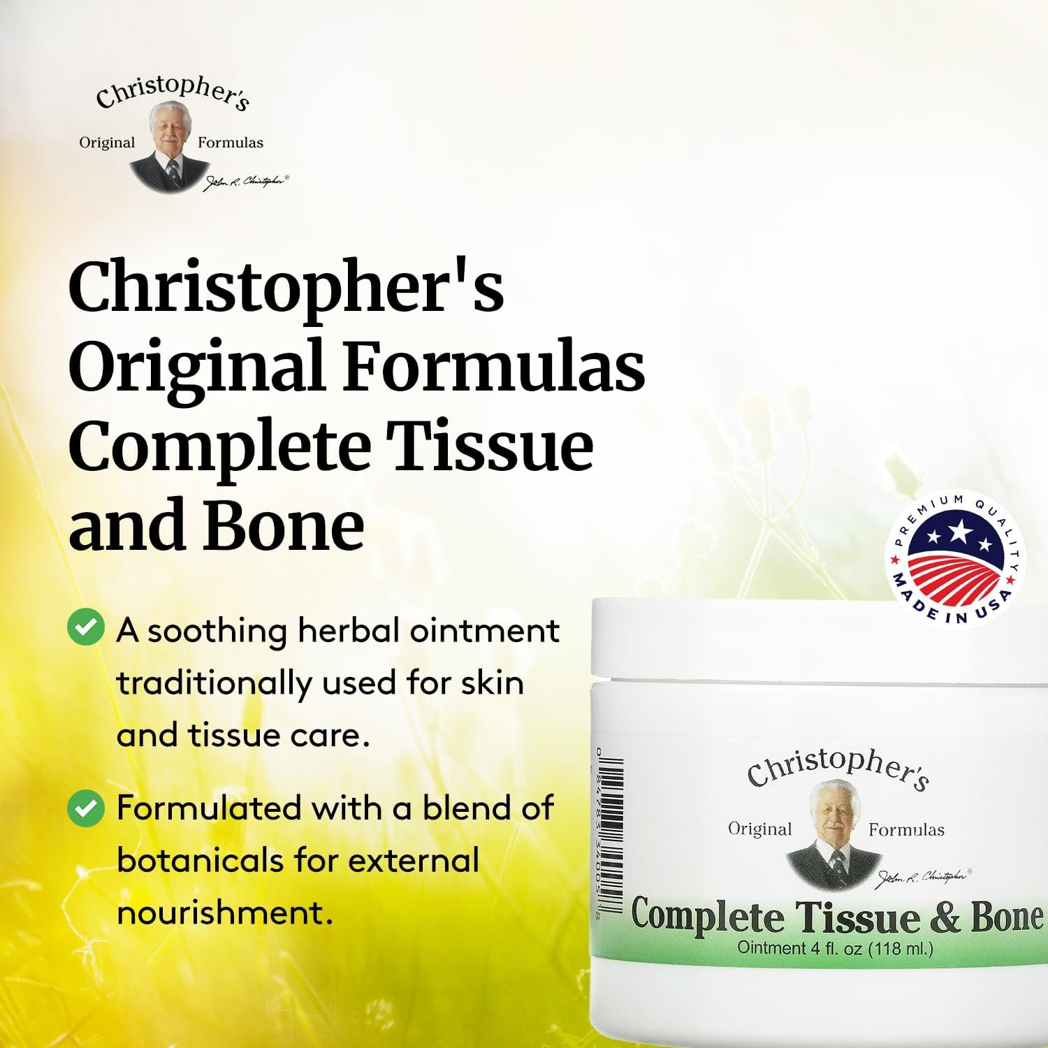 Complete Tissue and Bone Ointment by Dr. Christopher's Formula - 4 Ounce Jar - Espot.com.au