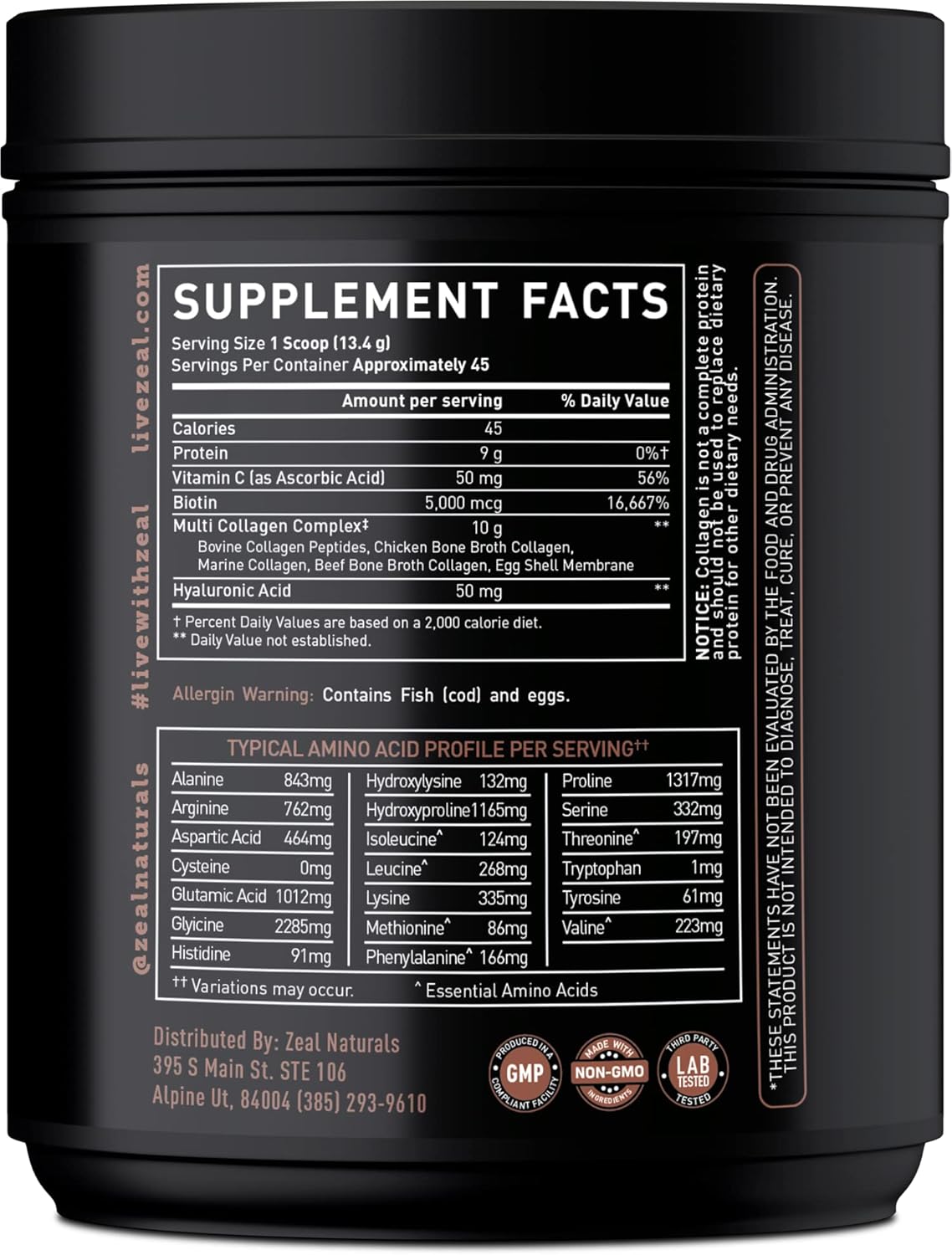 zeal-naturals-collagen-peptides-protein-powder-with-vitamin-c-biotin-and-hyaluronic-acid---chocolate-flavor-for-hair-skin-and-nails---marine-bovine-chicken-and-eggshell---45-servings-2