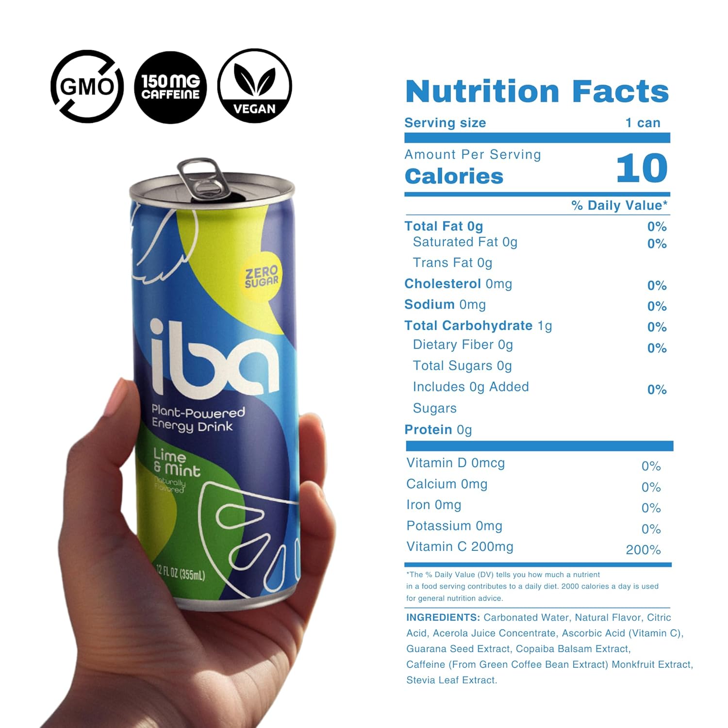 lime-mint-iba-healthy-energy-drink---sugar-free-plant-based-sparkling-beverage-with-guarana-copaiba-for-immune-support---low-calorie-non-gmo-functional-energy-boost---150mg-caffeine-12oz-12-pack-2