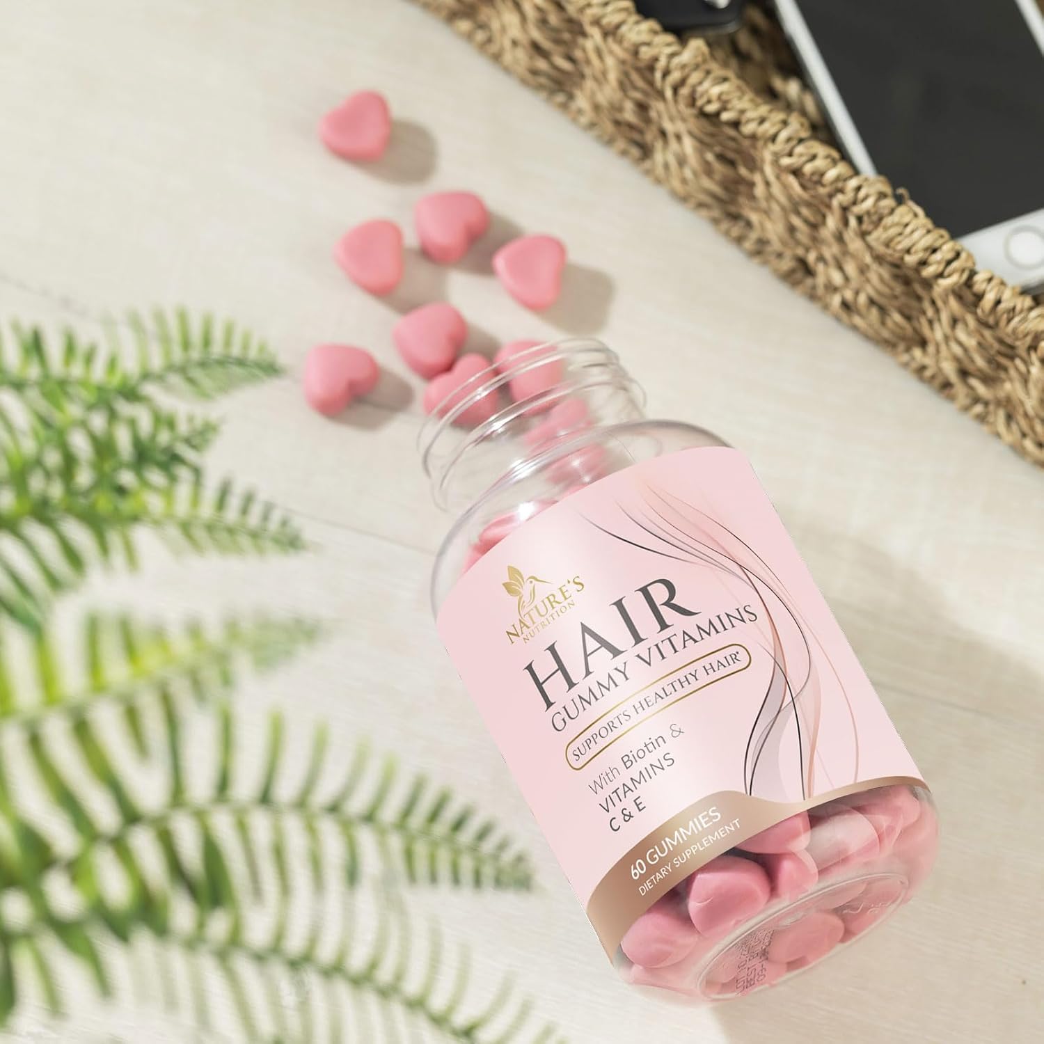 sugar-free-hair-vitamins-gummies-with-biotin-5000-mcg-for-strong-beautiful-hair-and-nails---vegetarian-friendly---60-gummies-8