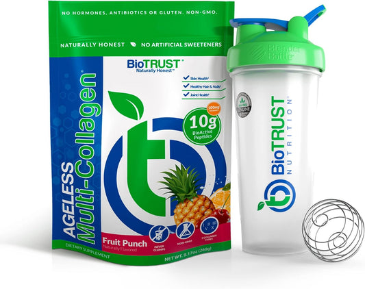 biotrust-ageless-multi-collagen-protein-powder-bundle-with-blenderbottle---fruit-punch-flavor-5-in-1-formula-1