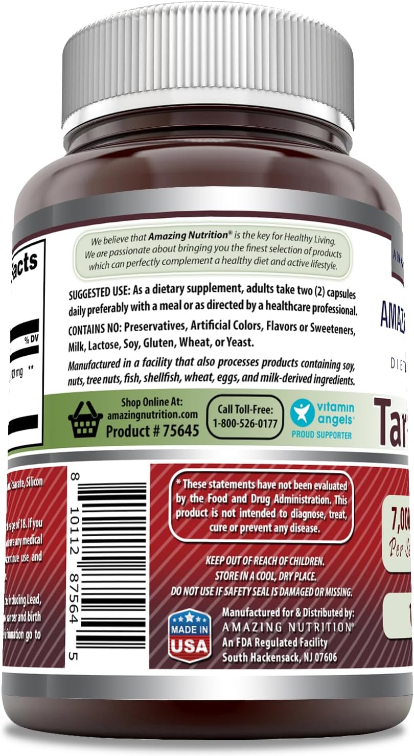 High Potency Tart Cherry Extract Capsules - 7000mg Per Serving - Non-GMO & Gluten Free - 100 Count - Made in USA by Amazing Nutrition - Espot.com.au
