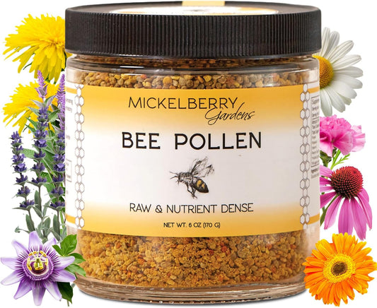 raw-bee-pollen-granules---superfood-rich-in-protein-vitamins-minerals-antioxidants---6-oz-jar---mickelberry-gardens-1