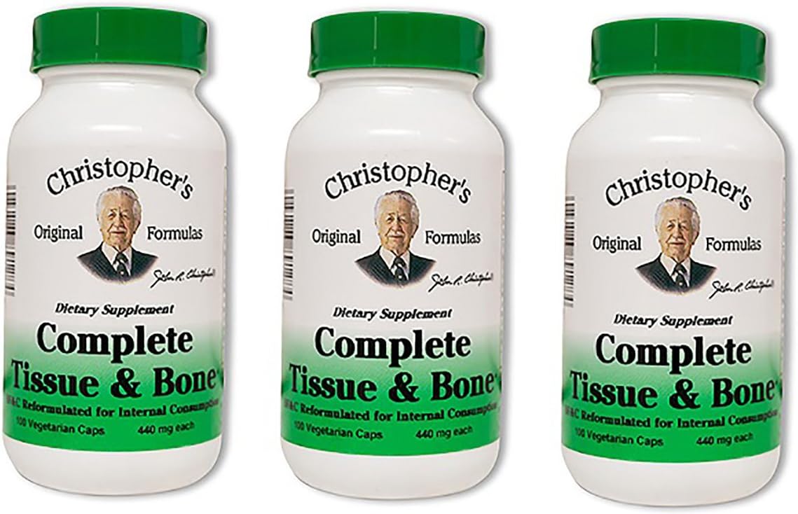 Christopher's Original Formulas Complete Tissue and Bone Capsules, 440mg, Pack of 100 (3 Pack) - Espot.com.au