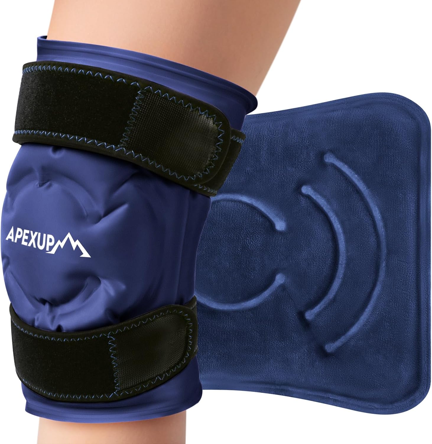 large-reusable-gel-ice-pack-wrap-for-knee-pain-relief---flexible-cold-pack-for-injuries-on-knee-back-shoulder-elbow-and-leg---navy-blue-color---1-pack-1