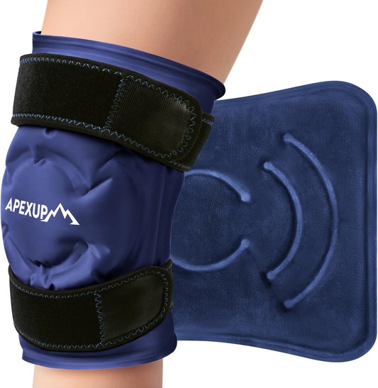 large-reusable-gel-ice-pack-wrap-for-knee-pain-relief---flexible-cold-pack-for-injuries-on-knee-back-shoulder-elbow-and-leg---navy-blue-color---1-pack-1