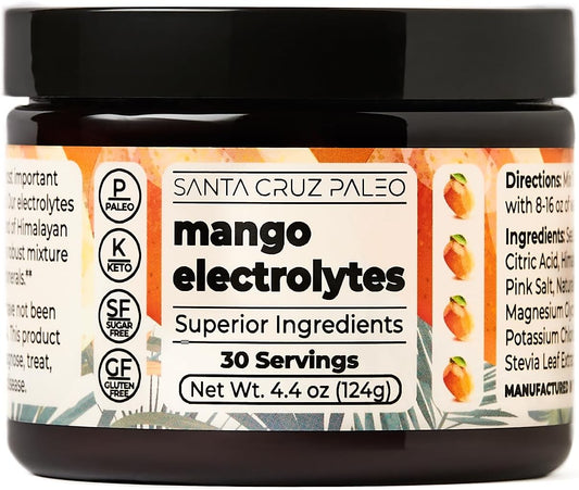 Santa Cruz Mango Electrolyte Powder - Sugar-Free with Himalayan & Sea Salt, Magnesium, Potassium - 30 Servings - Espot.com.au