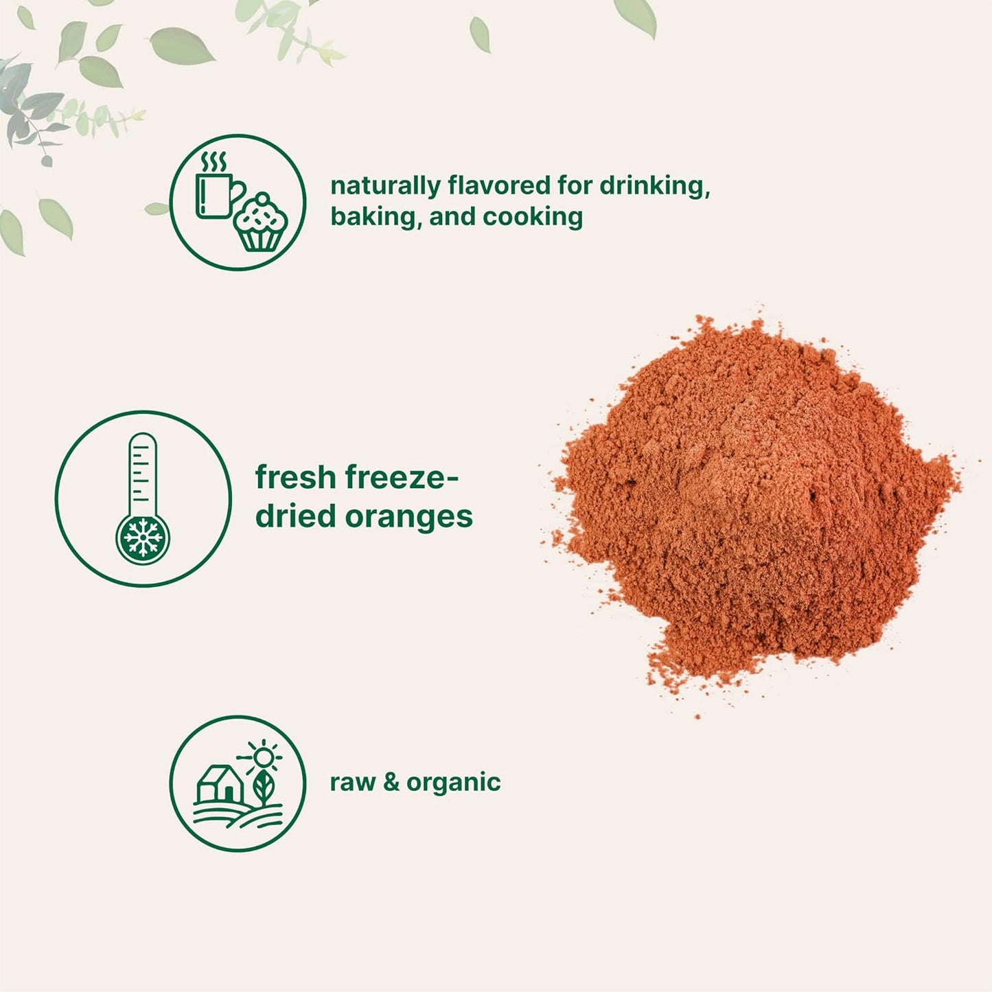 Organic Freeze-Dried Orange Powder - 8oz | 100% Natural Fruit Powder | No Sugar & Additives | Ideal for Drinks, Smoothies, & Beverages | Non-GMO & Vegan Friendly - Espot.com.au