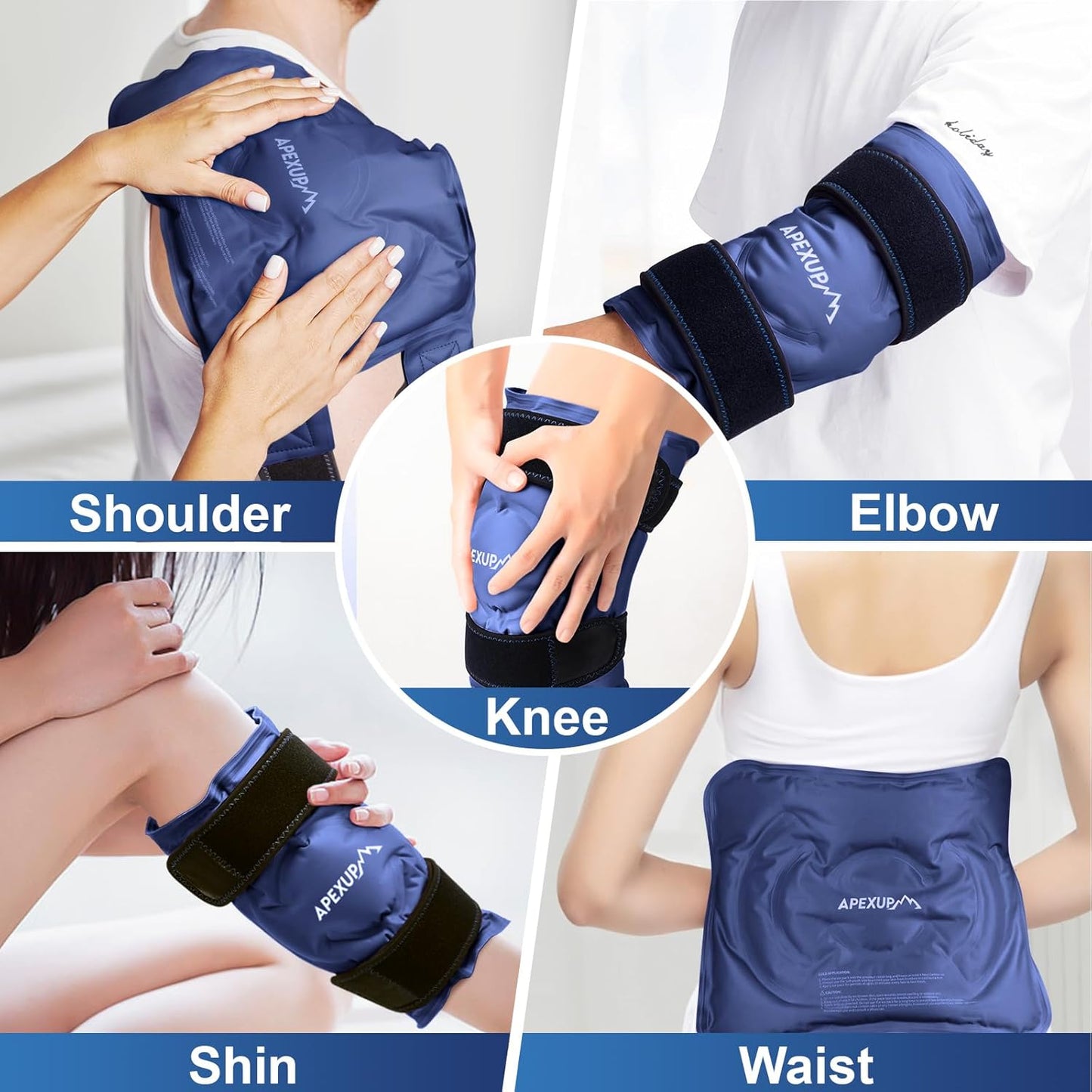 large-reusable-gel-ice-pack-wrap-for-knee-pain-relief---flexible-cold-pack-for-injuries-on-knee-back-shoulder-elbow-and-leg---navy-blue-color---1-pack-7