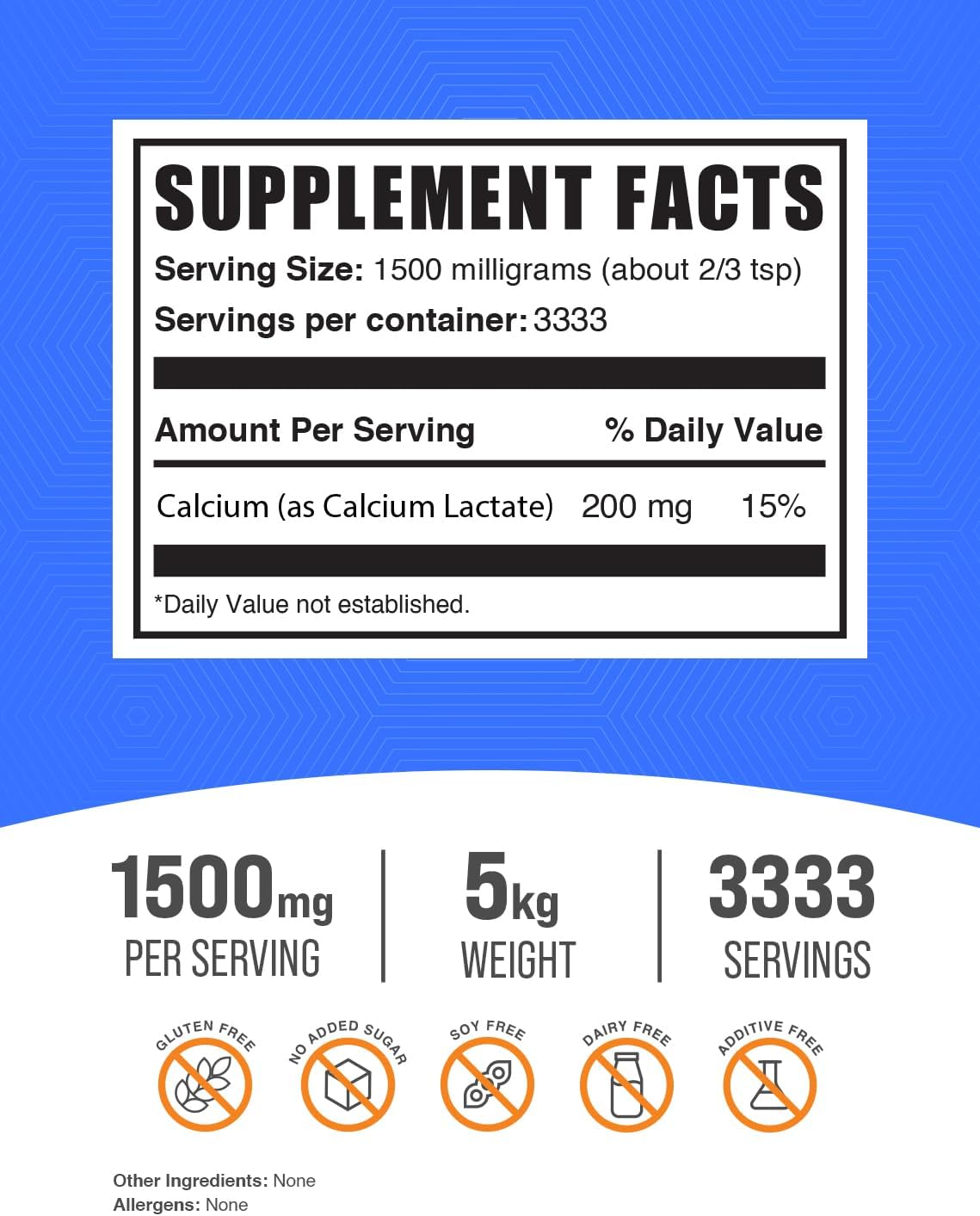 high-quality-calcium-lactate-powder---calcium-supplement-food-grade-calcium-lactate---1500mg-per-serving-200mg-calcium---5kg-11-lbs-pack-of-5---bulksupplements-2