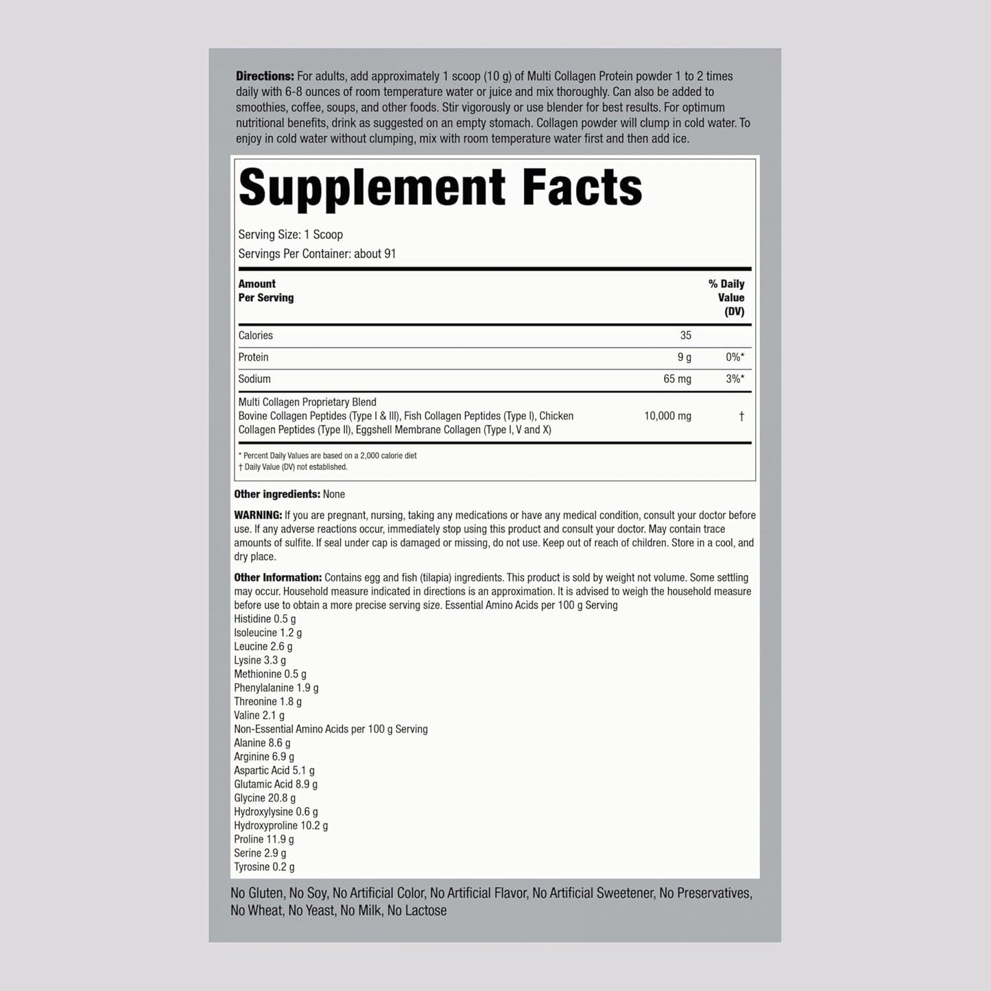 Piping Rock Multi Collagen Protein Powder 32oz for Women and Men - Types I, II, III, V, X - Unflavored Supplement - Non-GMO, Gluten Free - Espot.com.au