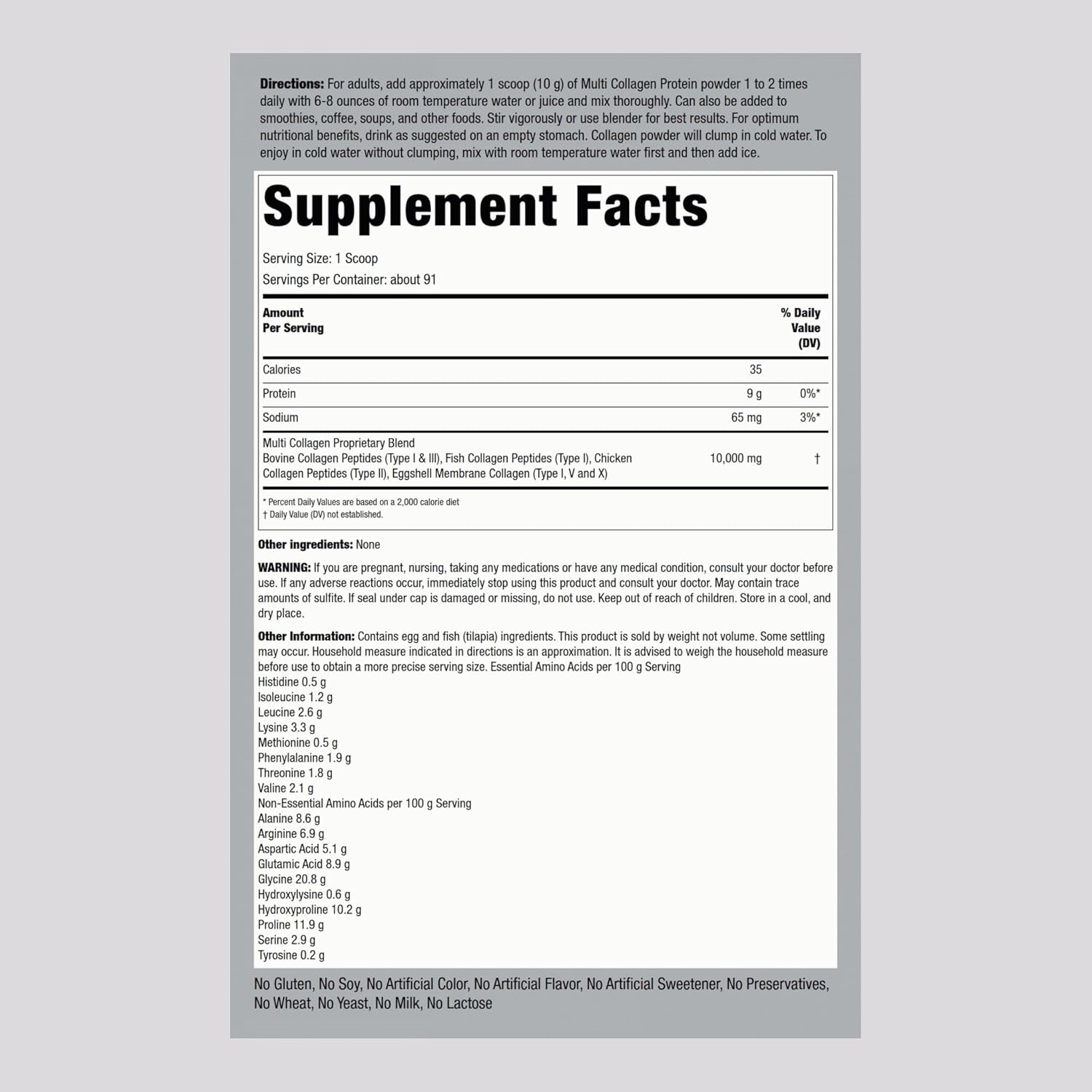 Piping Rock Multi Collagen Protein Powder 32oz for Women and Men - Types I, II, III, V, X - Unflavored Supplement - Non-GMO, Gluten Free - Espot.com.au