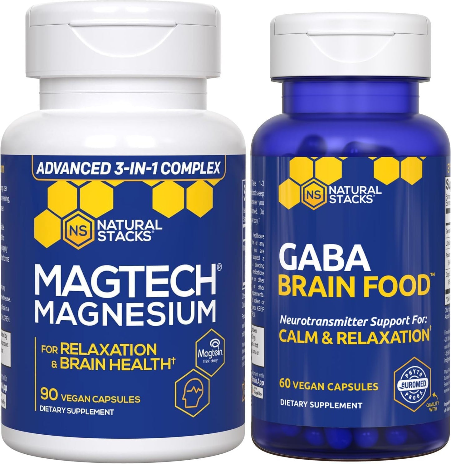 Magtech Magnesium + GABA Bundle - Natural Brain Food for Relaxation & Health - Calm Support - 150 Capsules - Espot.com.au