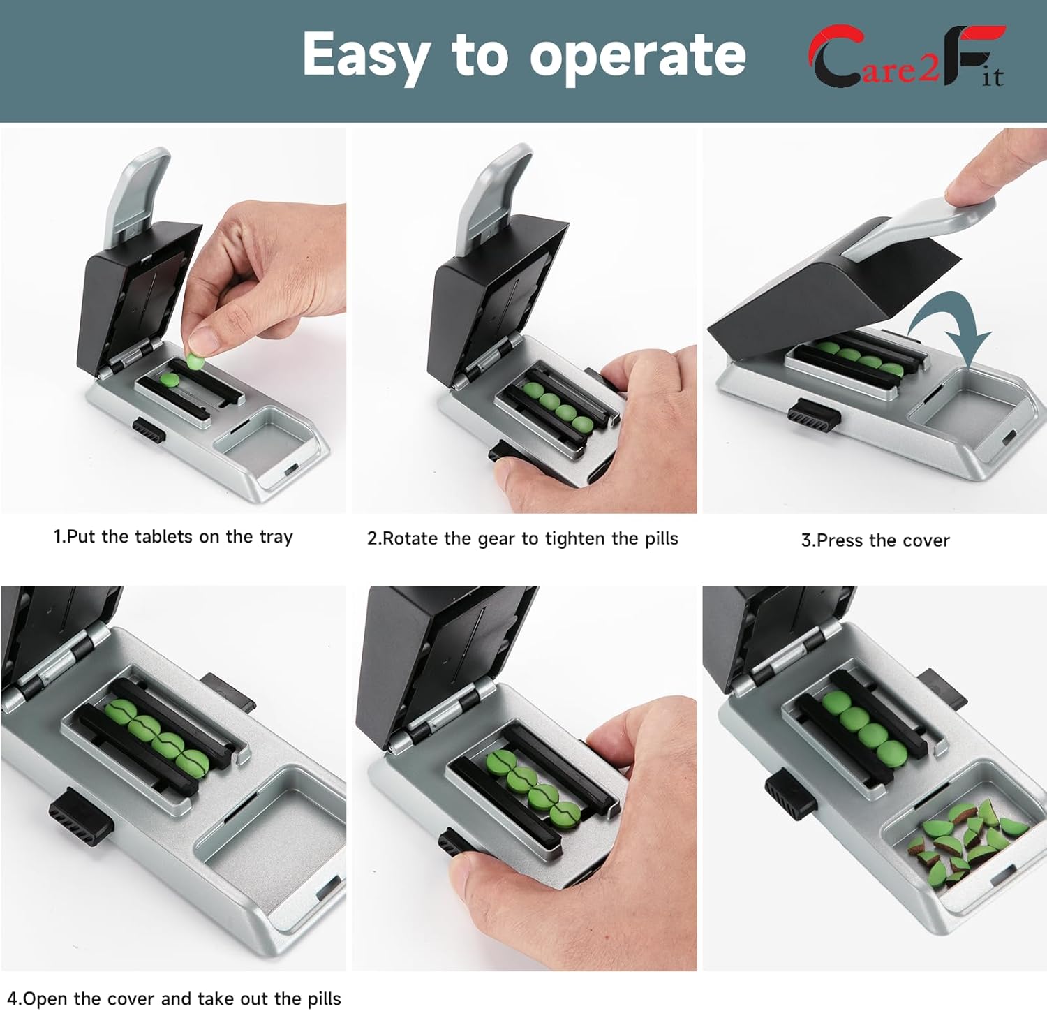 auto-centering-pill-cutter-device---aviation-aluminum-alloy-with-402-stainless-blade---anti-cut-design---ergonomic-control---designed-in-usa---silvery-6
