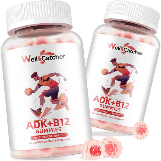 sugar-free-wellcatcher-vitamin-adkb12-gummies-with-d3-k2-b12-mk-7---chewable-vegan-multivitamin-for-men-women---supports-bone-brain-immune-skin-eye-heart-health---60-count-raspberry-flavored---2-pack-1