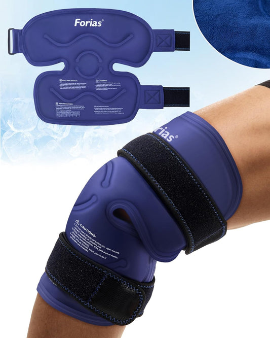 Reusable Gel Ice Pack for Knee Pain Relief - 14.4" Ice Pack Wrap for Injuries, Knee Replacement Surgery, Swelling, Arthritis, Meniscus Tear, and ACL - Blue - Espot.com.au