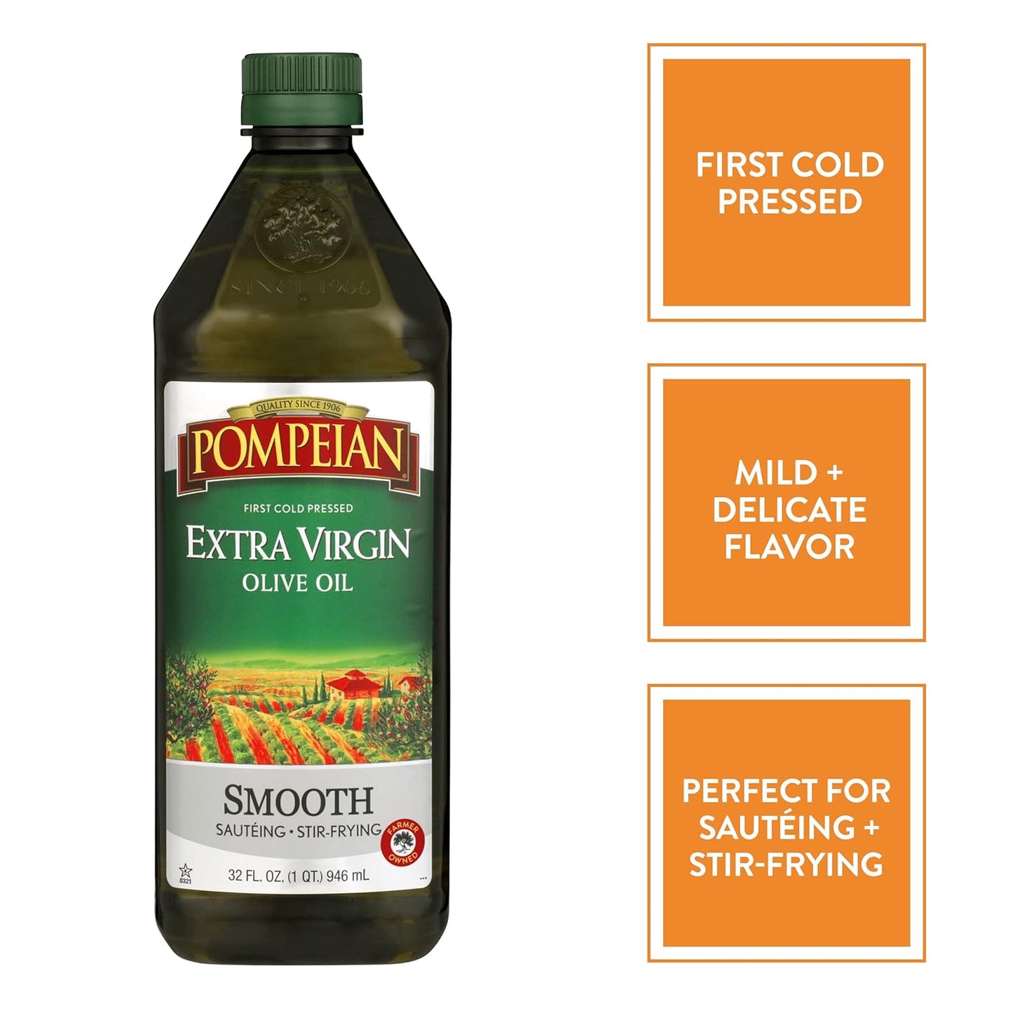 pompeian-smooth-extra-virgin-olive-oil---mild-and-delicate-flavor-rich-in-polyphenols-first-cold-pressed-ideal-for-sauteing-stir-frying---32-fl-oz-bottle-non-gmo-gluten-free-2