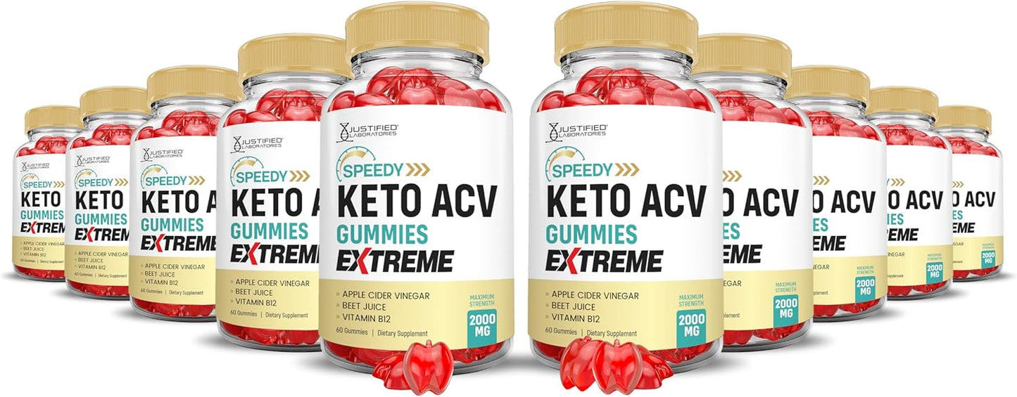 10-pack-speedy-keto-acv-gummies-1000mg---apple-cider-vinegar-with-pomegranate-beet-juice-powder---b12-vegan-non-gmo---600-gummys---justified-laboratories-1