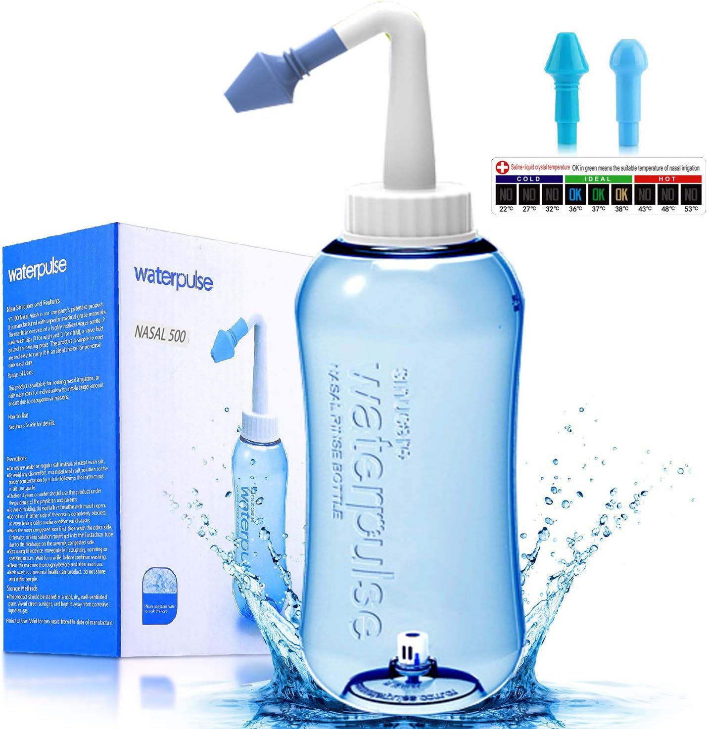 500ml-darate-neti-pot-sinus-rinse-bottle---nose-wash-cleaner-for-adult-kid---bpa-free---pressure-rinse-nasal-irrigation---includes-sticker-thermometer-1