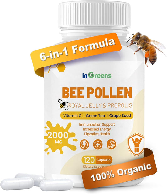 organic-6-in-1-bee-pollen-supplement---2000mg-per-serving---immune-energy-support---non-gmo---120-capsules---made-in-usa-1