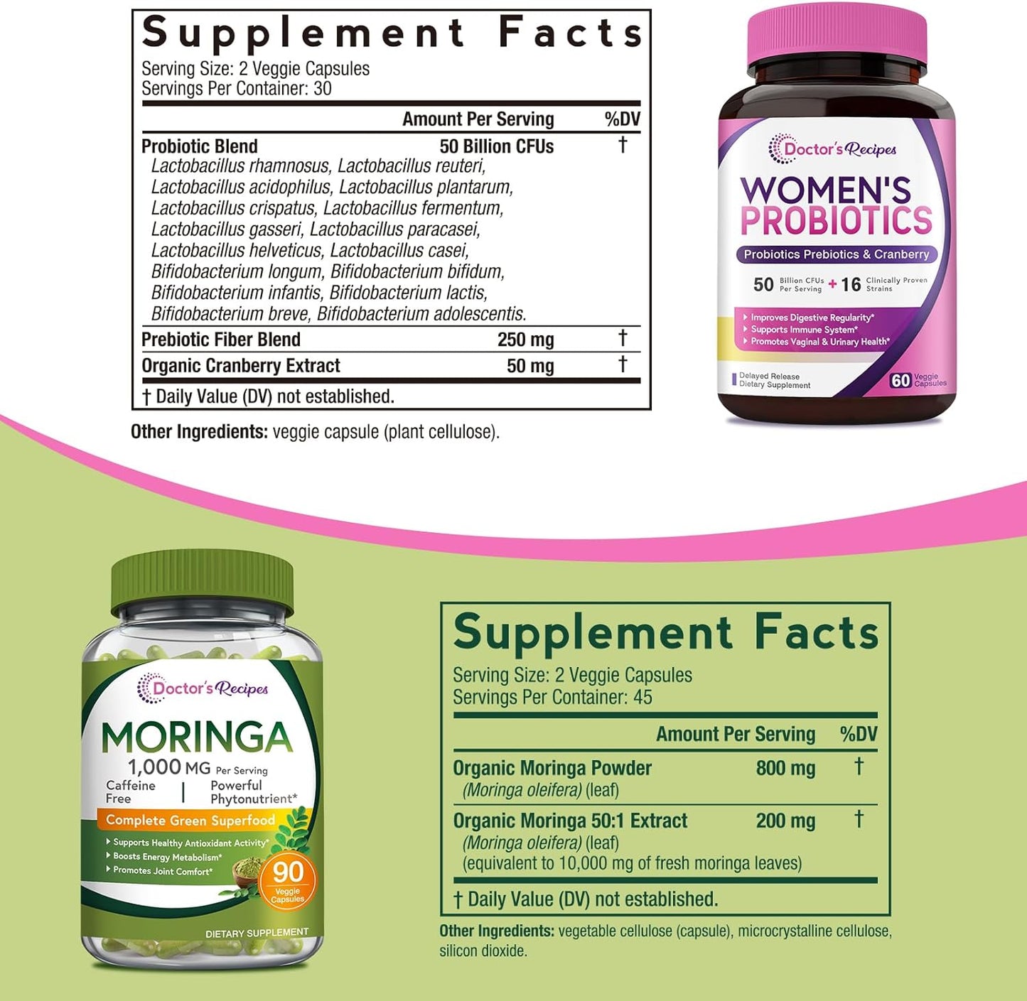 organic-womens-probiotic-moringa-bundle-for-gut-and-womens-health---doctors-recipes-natural-antioxidant-support-gluten-free-pro-60-capsules-moringa-90-capsules-2