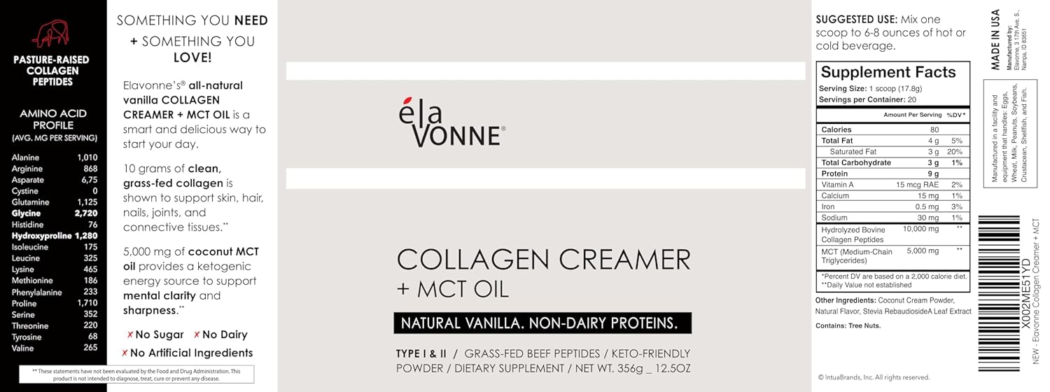 vanilla-collagen-creamer-with-mct-oil-for-coffee---grass-fed-protein-peptides---keto-paleo-friendly---supports-skin-joints-hair-nails---no-sugar---elavonne-9