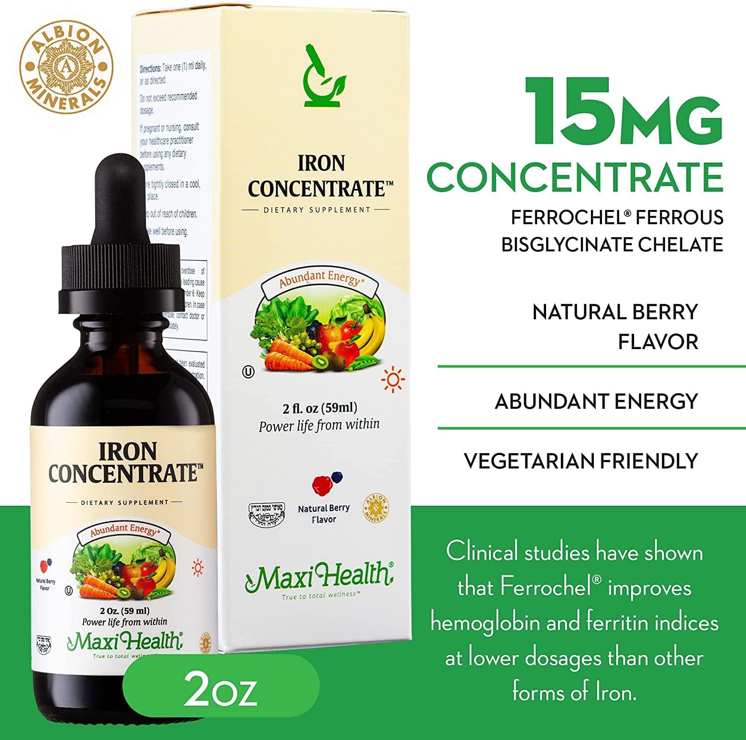 liquid-iron-drops-supplement---15mg-per-ml-for-energy-blood-levels---gentle-on-stomach---iron-supplement-for-men-women-kids---2-oz-2-pack-2