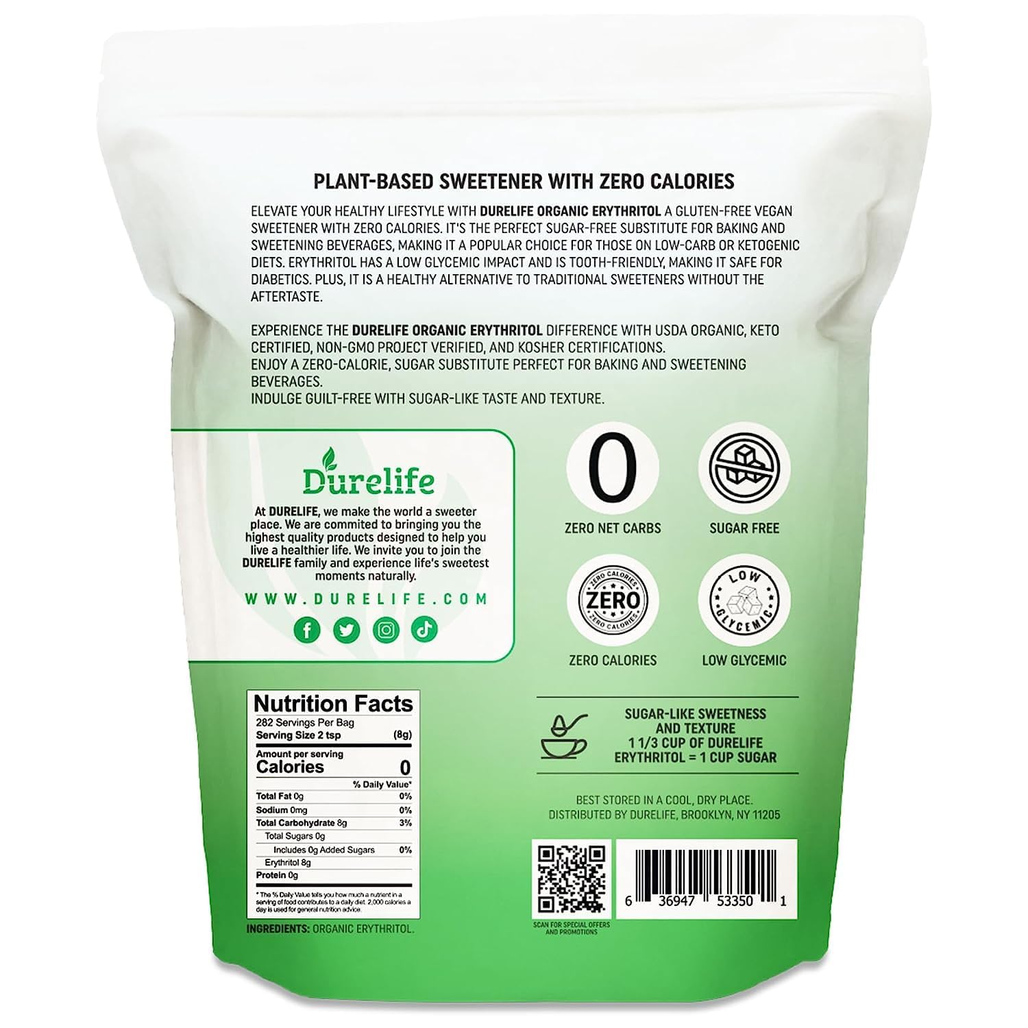 5-lb-durelife-usda-organic-erythritol-sweetener---non-gmo-keto-certified-zero-calorie-plant-based-sugar-alternative-with-no-after-taste---kosher-compliant-2