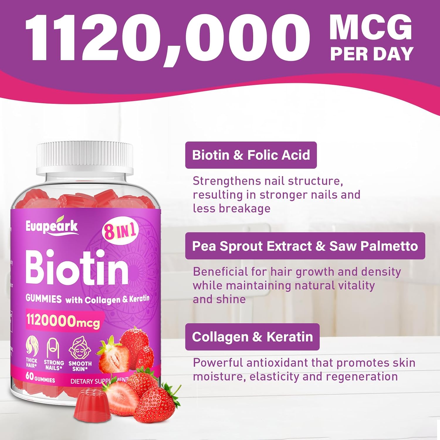 womens-hair-growth-biotin-gummies---max-strength-20000-mcg-organic-8-in-1-formula-with-collagen-keratin-folic-acid-vitamins---hair-skin-and-nails-supplement-sugar-free---120-count-4