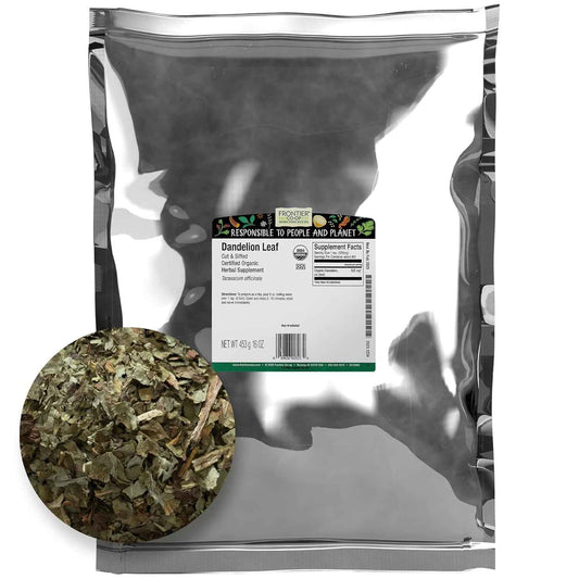 Organic Dried Dandelion Leaf 1lb - Cut & Sifted for Loose Tea, Caffeine-Free Coffee Alternative or Supplement Capsules