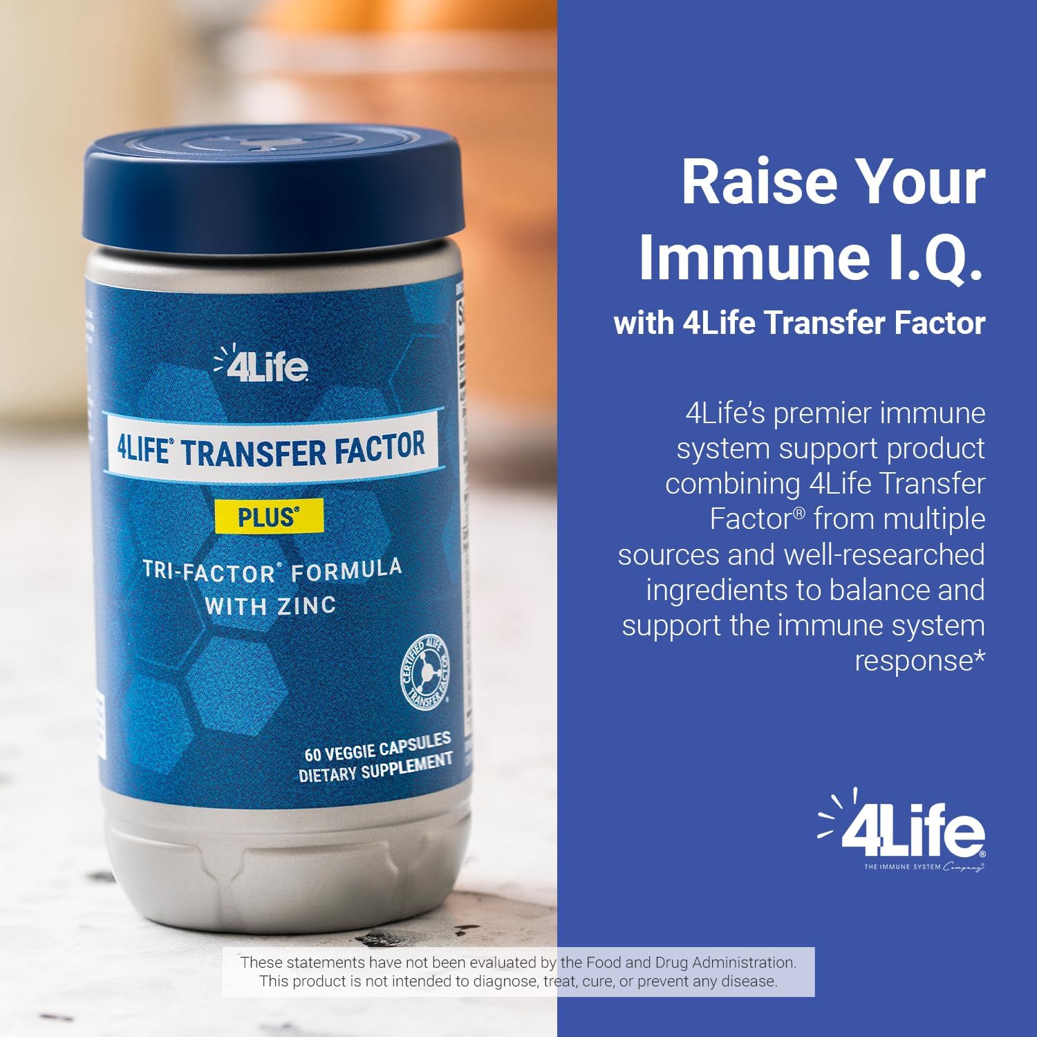 Transfer Factor Plus with Zinc, Super Mushroom Blend, Colostrum & Egg Yolk Extracts - 60 Capsules - Espot.com.au