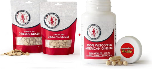 wisconsin-dairyland-american-ginseng-slices-capsules-combo-pack---16-oz-slices-150-ct-capsules---direct-from-farmer-to-consumer-1