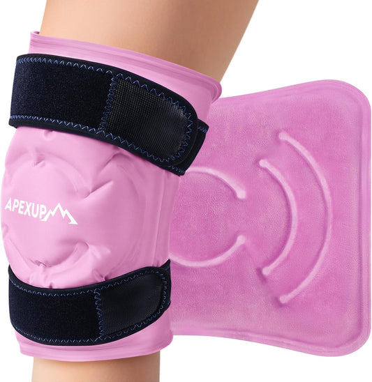 large-reusable-gel-ice-pack-wrap-for-knee-pain-relief-post-surgery---flexible-cold-pack-for-injuries-back-shoulder-elbow-leg---pink-1-pack-1