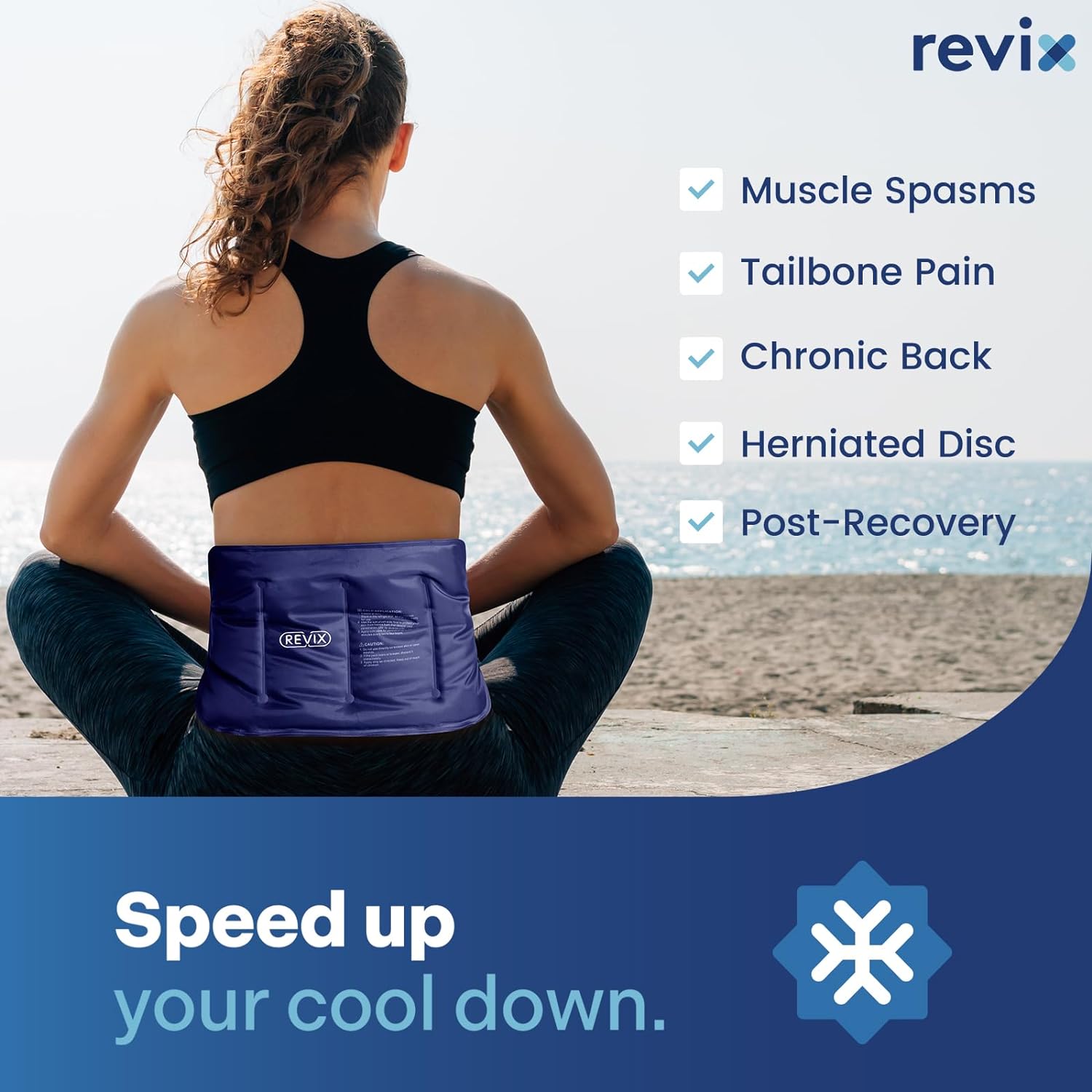 REVIX Reusable Gel Ice Pack for Injuries - Cold Packs for Lower Back, Shoulder, Elbow, Hip, Leg, Knee - Soft Cold Compress Wrap - 16 x 9 Inches Navy Blue - Espot.com.au