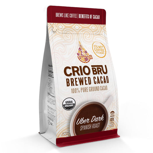 organic-crio-bru-brewed-cacao-uber-dark-spanish-roast-24oz-bag---natural-healthy-drink-100-pure-ground-cacao-beans-caffeine-free-keto-low-carb-paleo-hot-or-iced-organic-brew-1