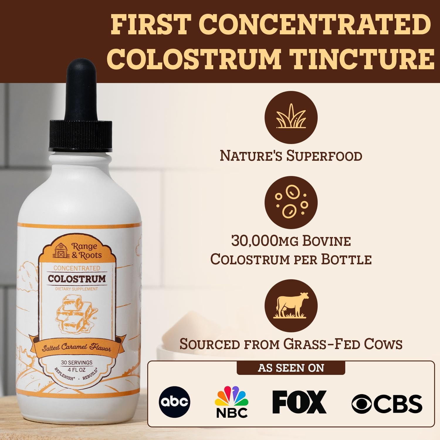 salted-caramel-liquid-bovine-colostrum-supplement-for-gut-health-immunity-energy---range-roots---supports-hair-skin-nails---30-servings-2