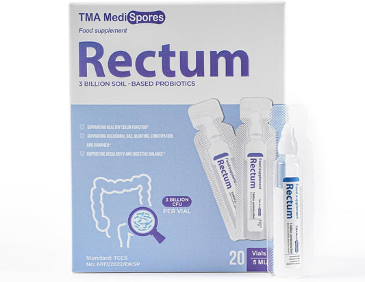 Rectum Soil-Based Probiotic Liquid for Gut Health - Stomach Relief, Bloating Reduction, Immune Support - Daily Drink for Adults and Kids - 20 Vials (3 Billion CFUs per Vial) - Espot.com.au