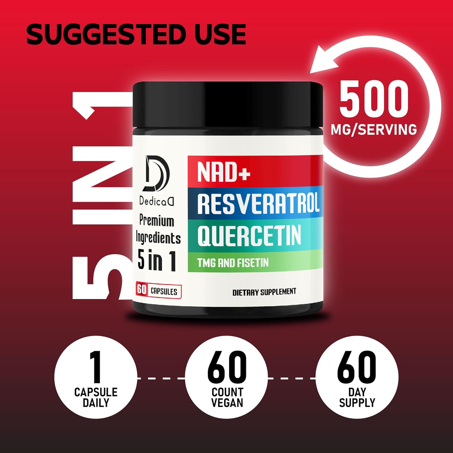 500mg-dedicad-nad-supplement-with-fisetin-tmg-resveratrol-quercetin---energy-dna-repair-aging-defense-brain-function---60-capsules-5