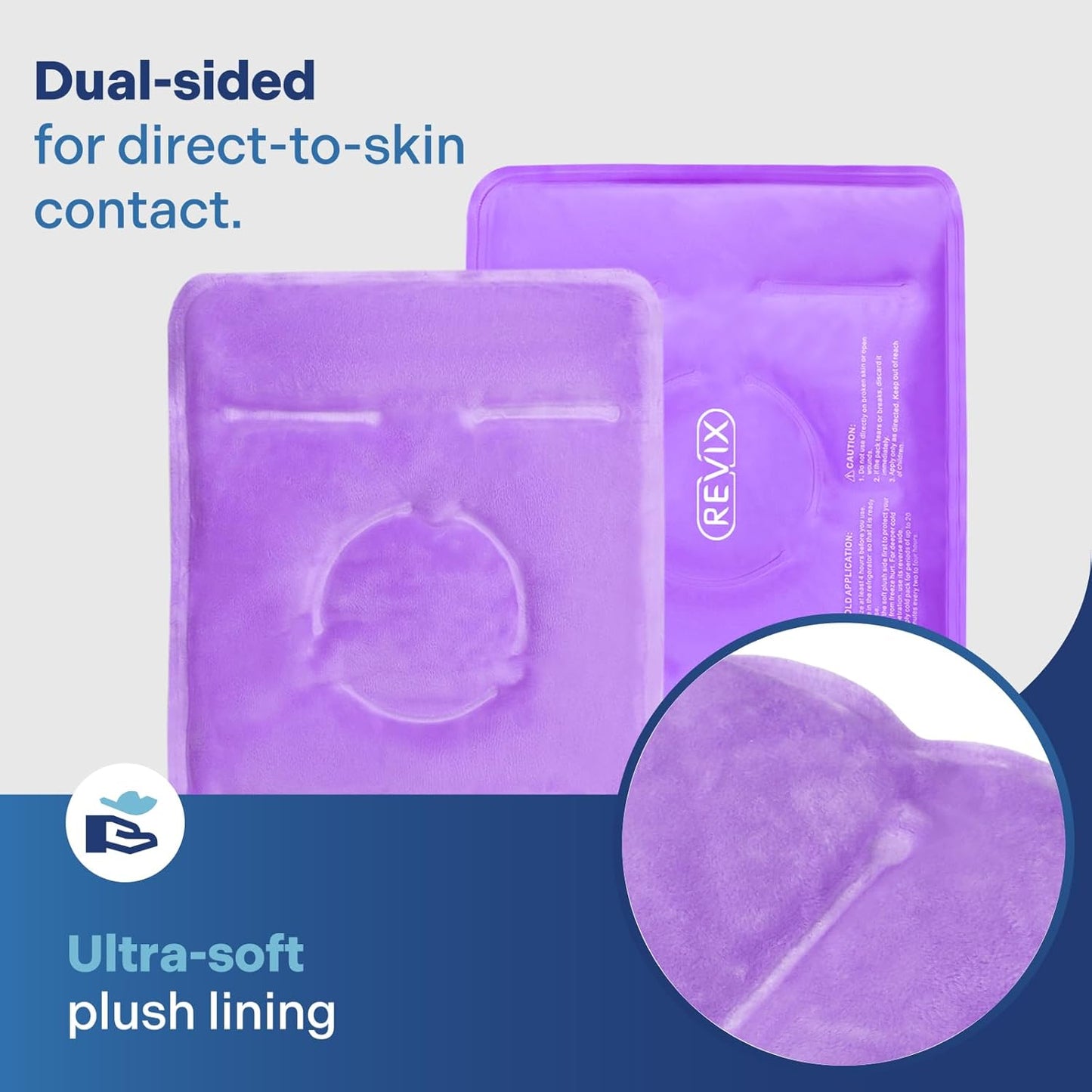Set of 2 REVIX Reusable Knee Ice Pack Wraps for Cold Compression Therapy and Post-Workout Recovery - Gel Ice Packs with Plush Cover - Espot.com.au