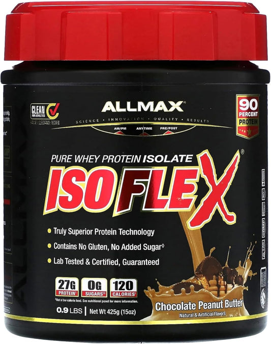 allmax-nutrition-isoflex-chocolate-peanut-butter-whey-protein-isolate---09-lb---27g-protein-per-serving---zero-fat-sugar---99-lactose-free---gluten-soy-free---15-servings-1