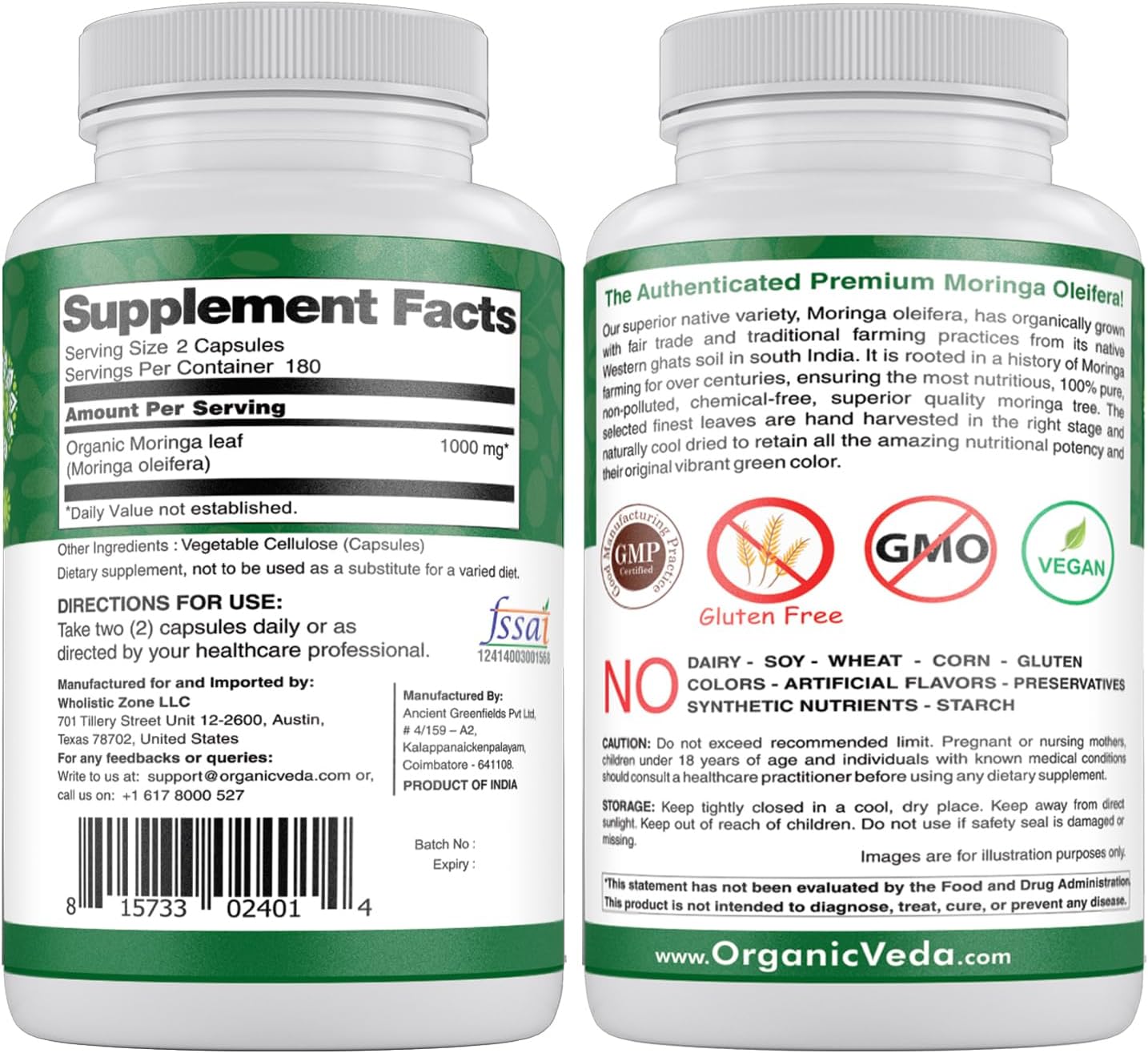 360-count-organic-moringa-leaf-powder-capsules---1000mg-premium-strength-nutrient-dense-supplement-for-energy-sleep-immunity-support---vegan---true-green-native-oleifera-2