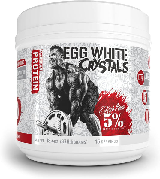 5% Nutrition Egg White Crystals - Pure Egg White Protein Powder 20g Protein - Easy Mix & Store - 0.84lbs, 15 Servings - Espot.com.au