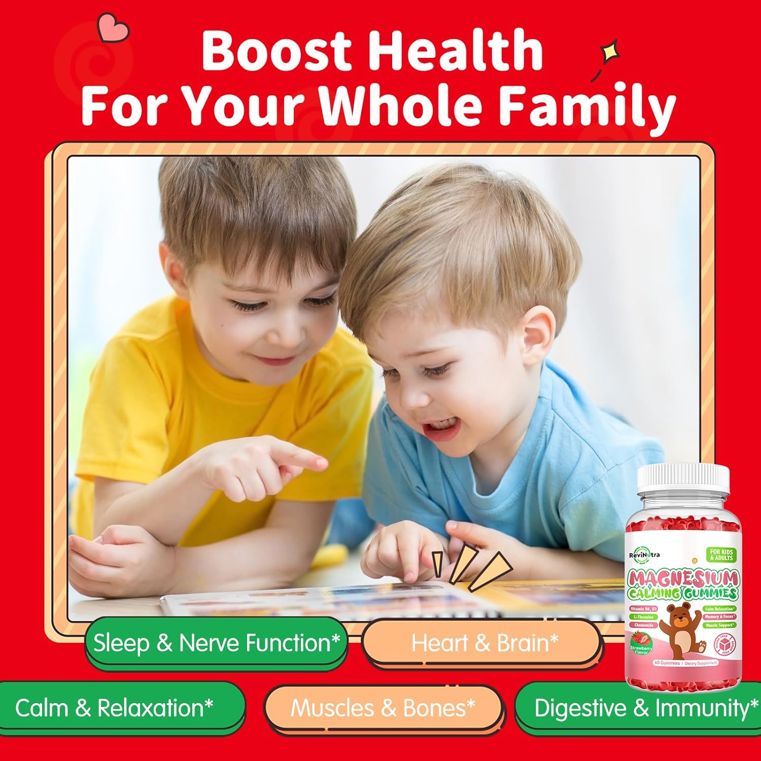 sugar-free-magnesium-gummies-for-kids-adults---calming-supplement-with-magnesium-glycinate-l-theanine-vitamin-b6-d3-for-sleep-relaxation-brain-bones-support---strawberry-flavor---60-count-3