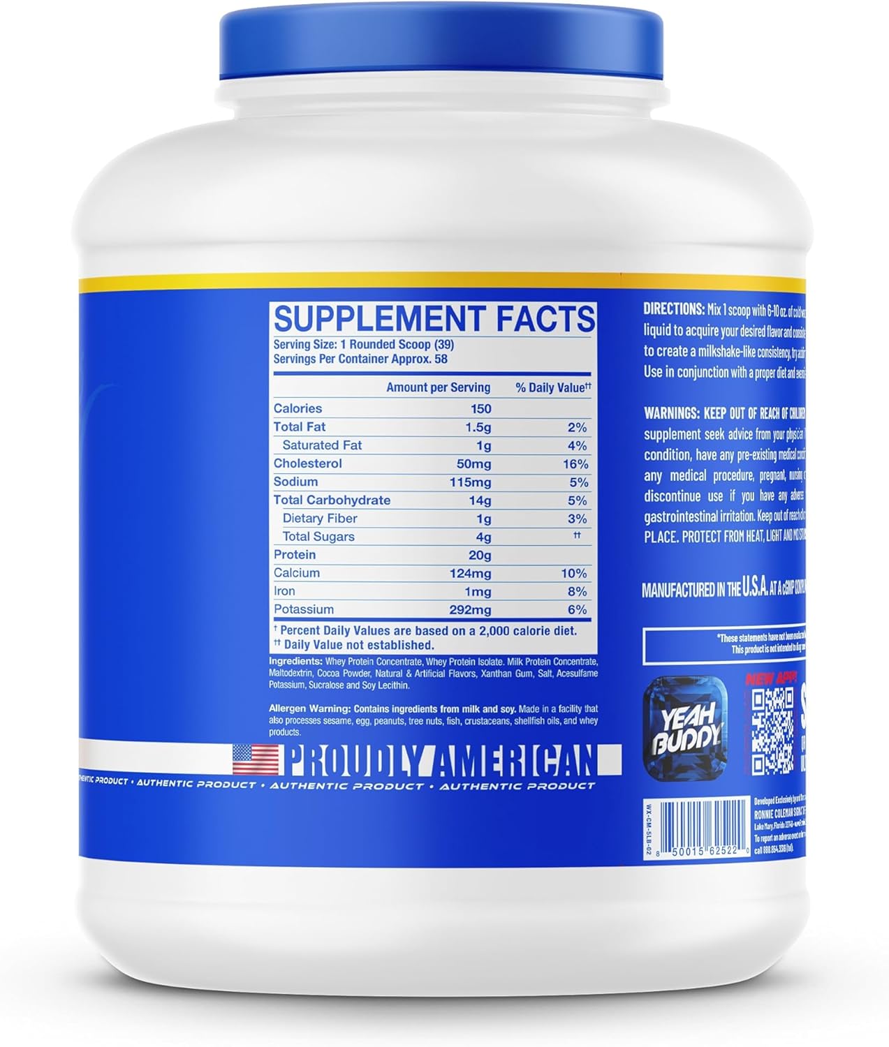 ronnie-coleman-signature-series-whey-xs-protein-powder---5-lb-bottle-milk-chocolate---pre-workout-shake-mix-for-lean-muscle-support---low-sugar-supplement-for-women-men-2